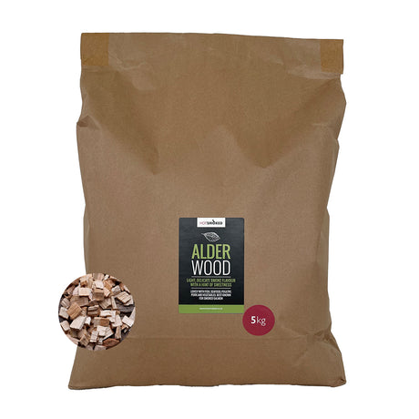HotSmoked Alder Bulk Wood Chips in kraft bag