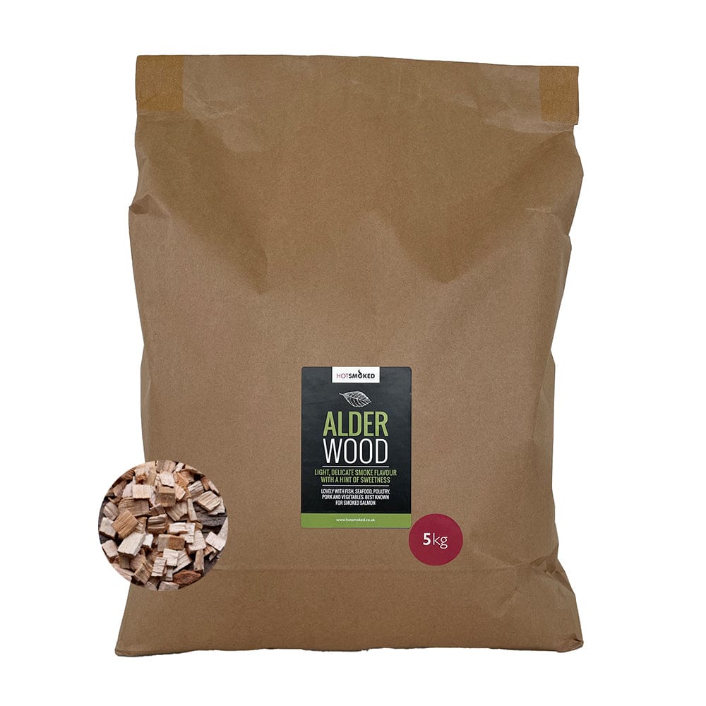 HotSmoked Alder Bulk Wood Chips in kraft bag