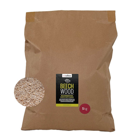 Beech Smoking Wood Dust in 5kg packaging on white