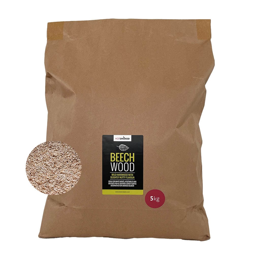Beech Smoking Wood Dust in 5kg packaging on white