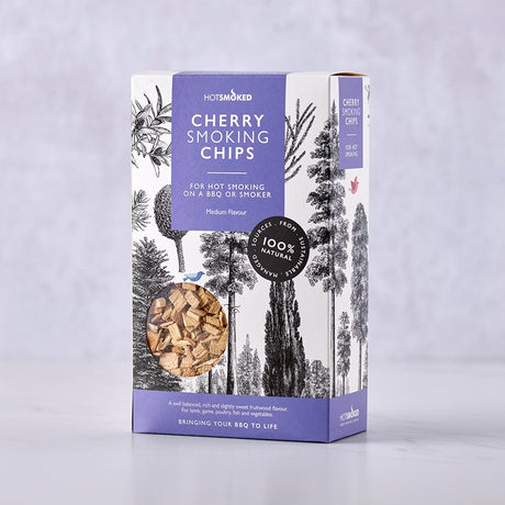 HotSmoked Cherry Smoking Chips front view gray background