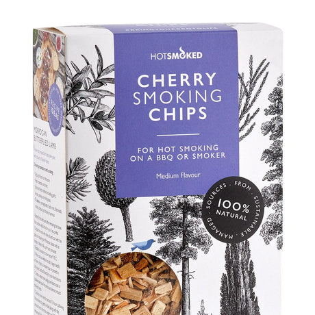 HotSmoked Cherry Smoking Chips zoomed in box