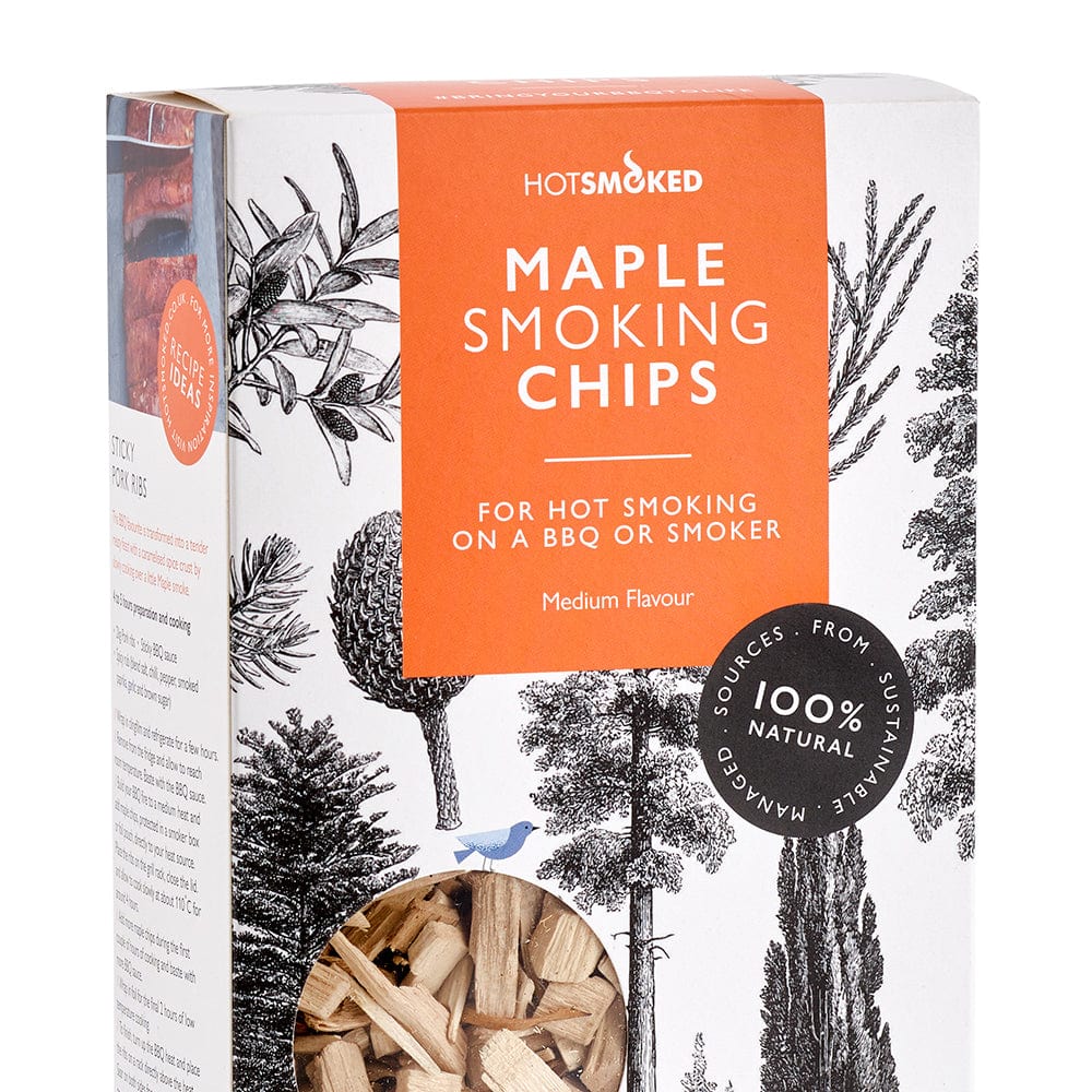 HotSmoked Maple Smoking Chips on white close up