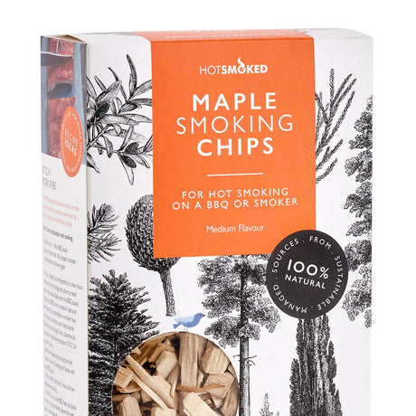 HotSmoked Maple Smoking Chips on white close up