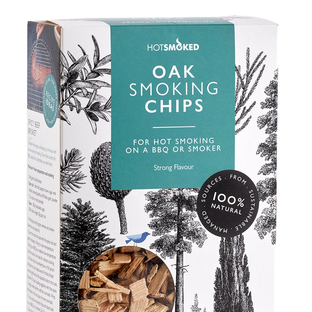 HotSmoked Oak Smoking Chips box close up