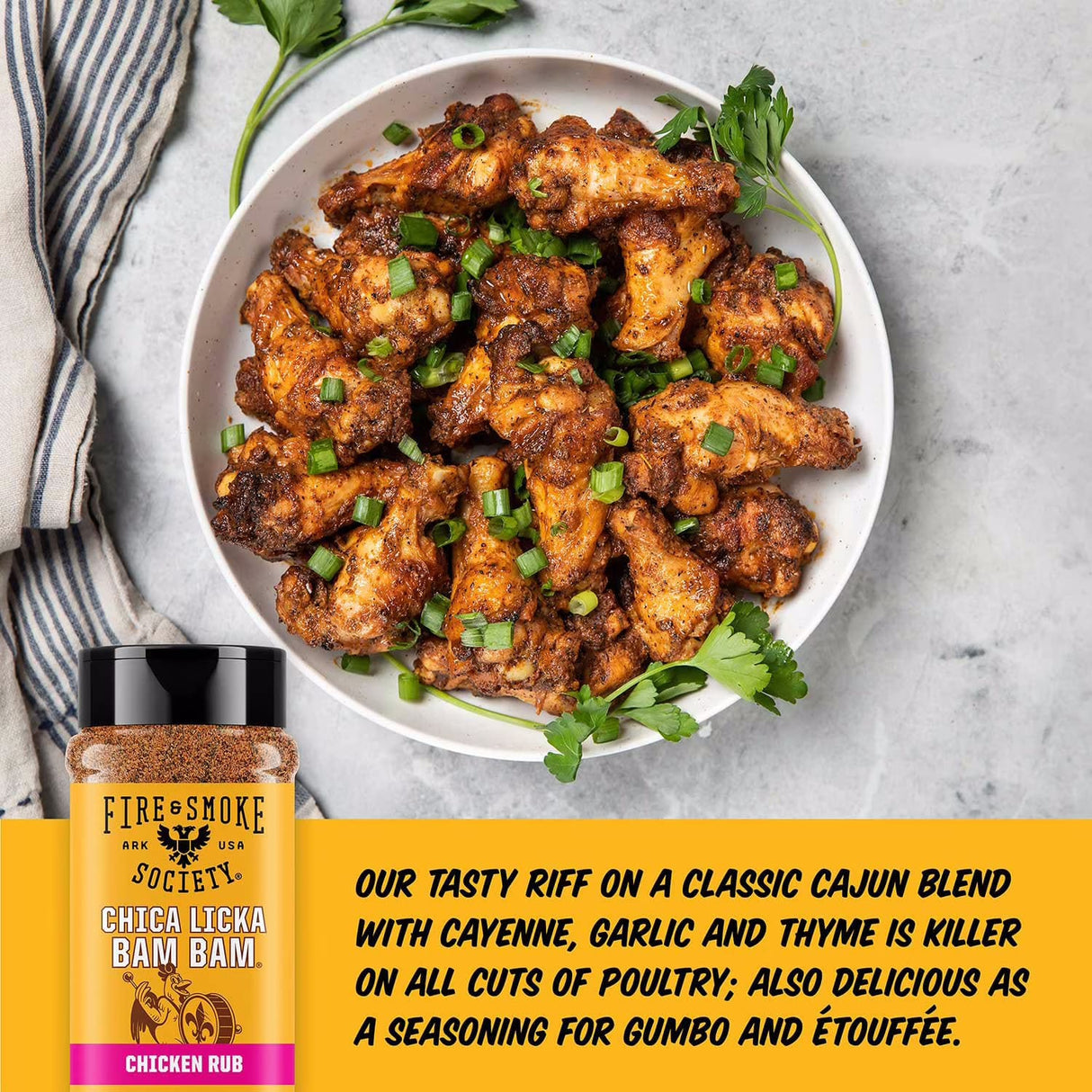 Fire & Smoke Society | Chica Licka Bam Bam BBQ Seasoning | Chicken Rub 16.3 oz.