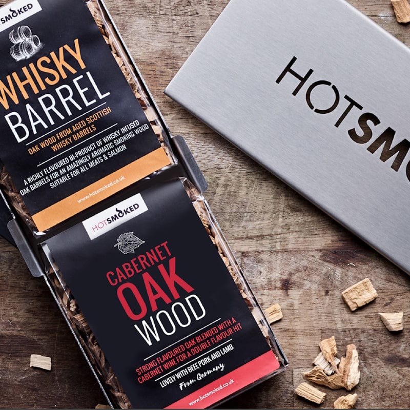 Smoke, Whisky & Wine Box on wooden table