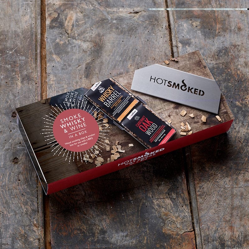 Smoke, Whisky & Wine Box box closed on wooden table