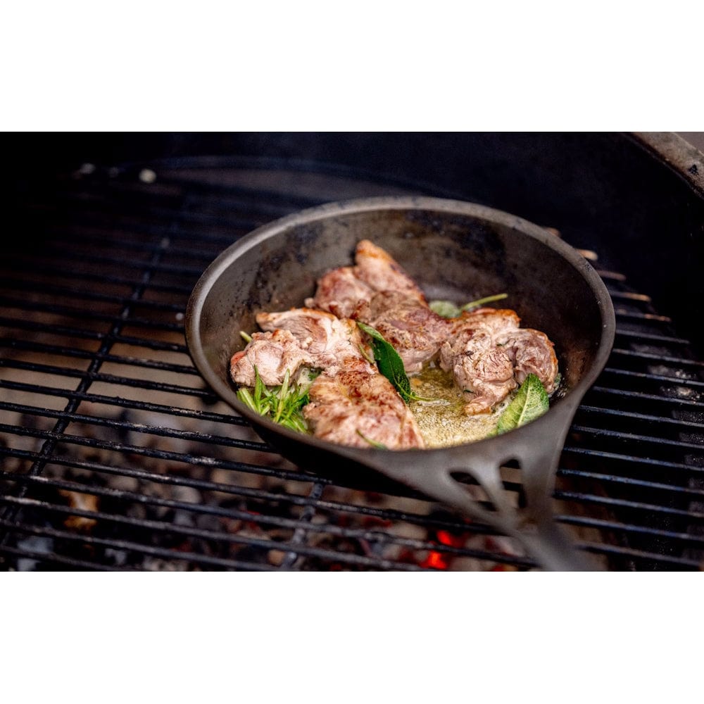 Big Green Egg | Solidteknics Iron Sauteuse Pan