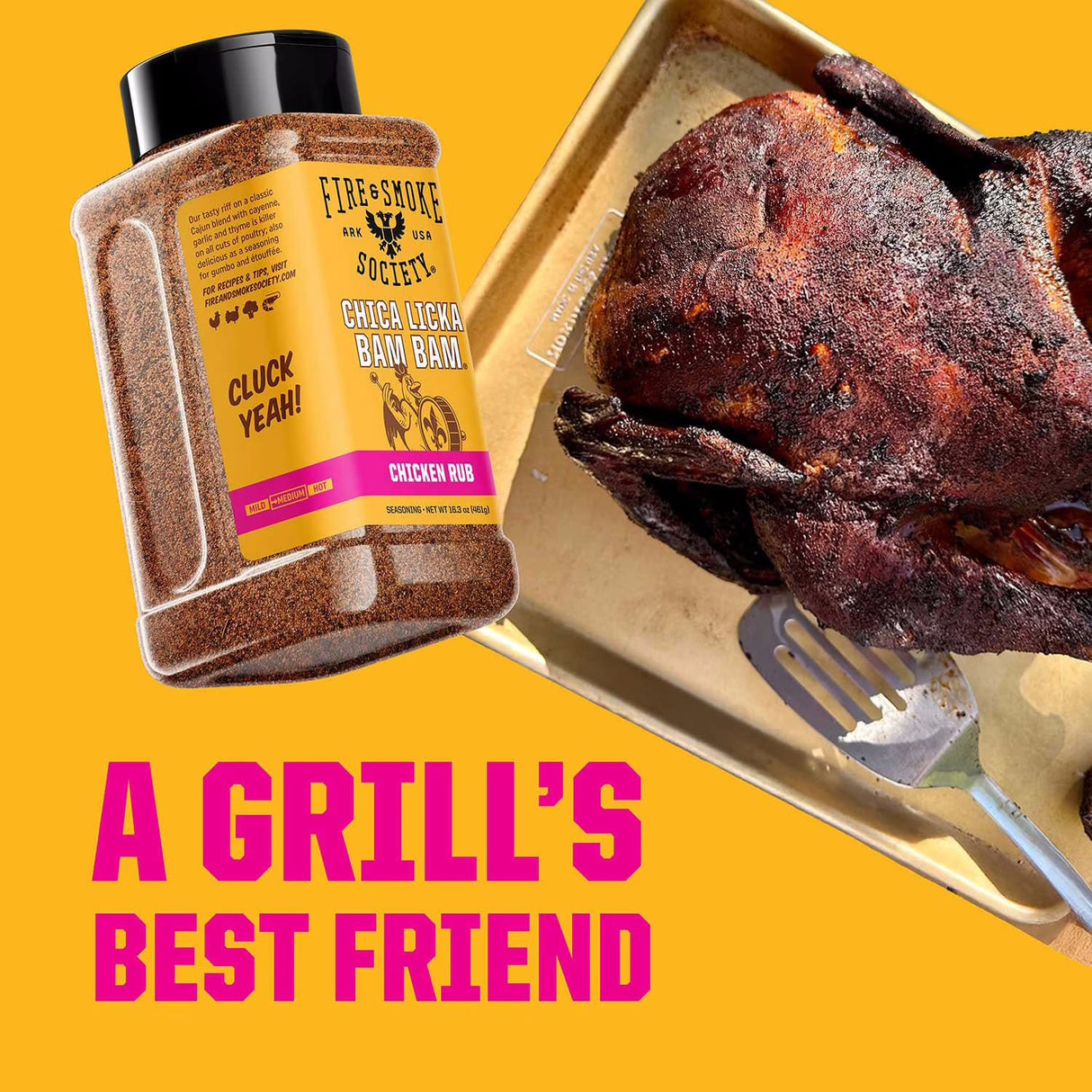Fire & Smoke Society | Chica Licka Bam Bam BBQ Seasoning | Chicken Rub 16.3 oz.
