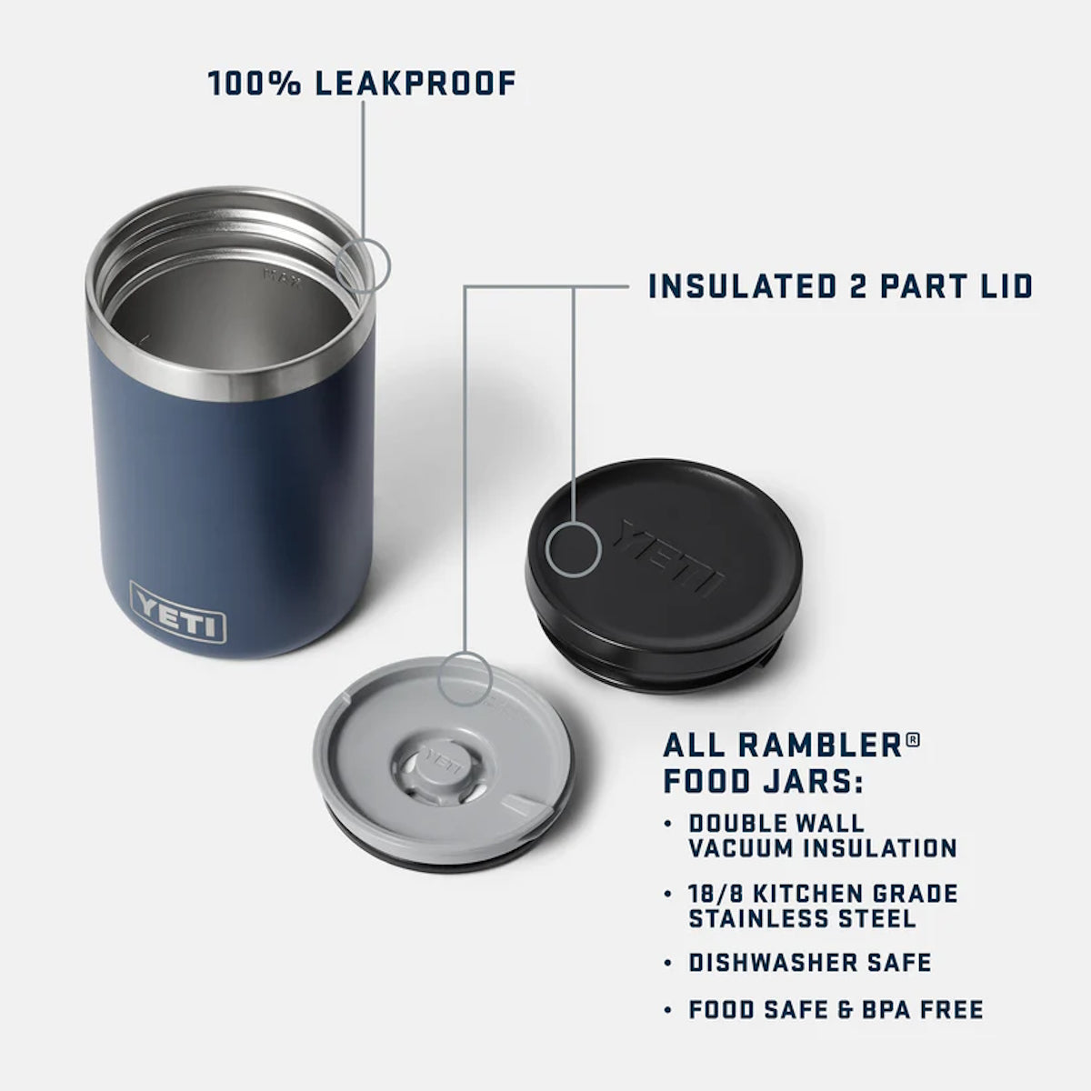 YETI Rambler Food Jar 16 oz Core Colours 100 percent leakproof