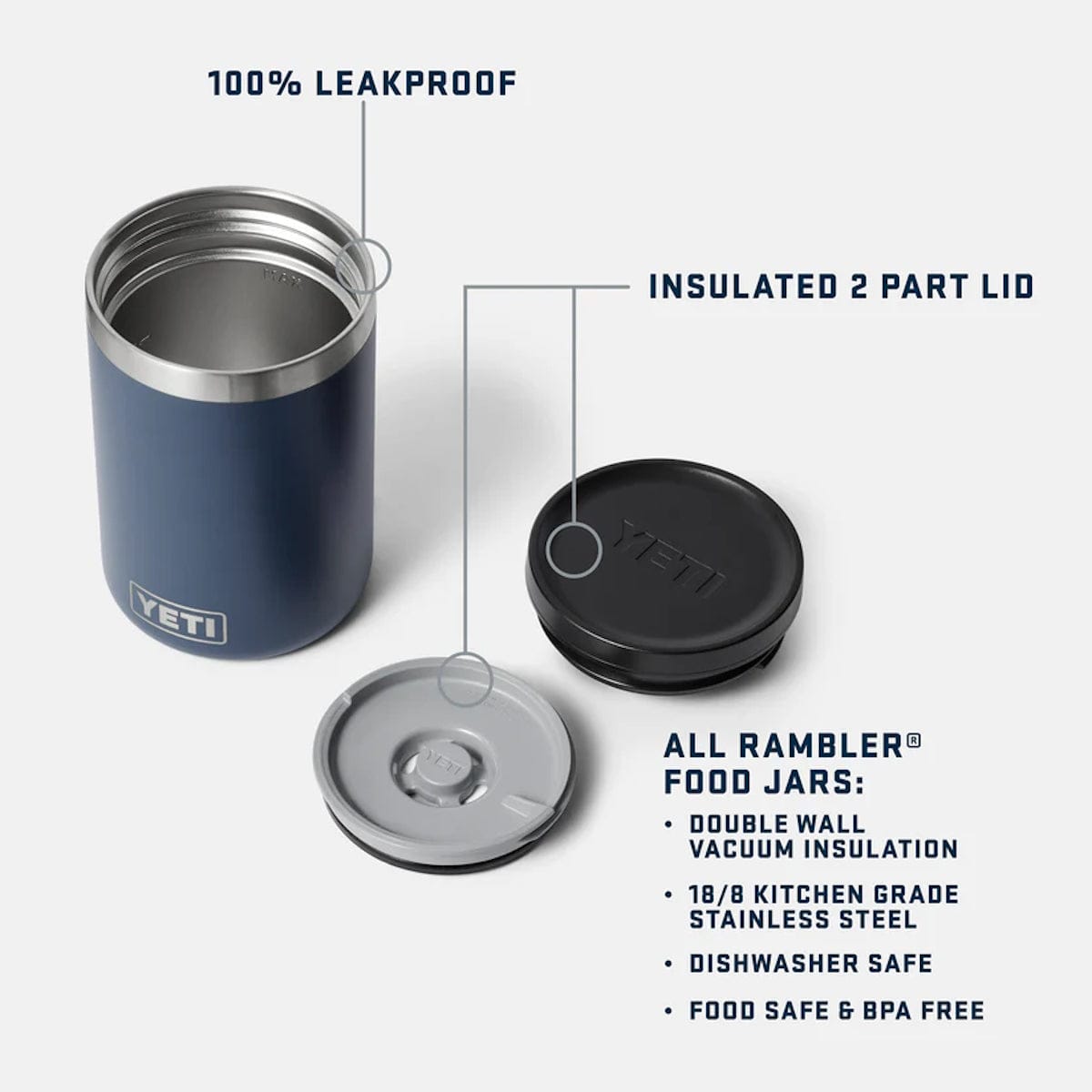 YETI Rambler Food Jar 16 oz Core Colours 100 percent leakproof