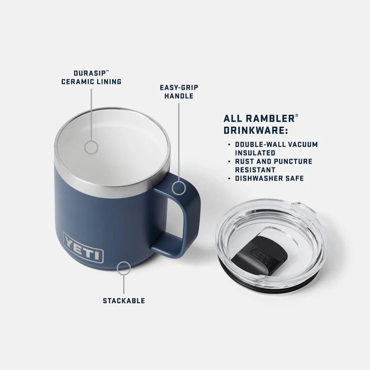 YETI | Rambler® 10 oz (295 ml) Stackable Mug With DuraSip™ Ceramic Lining