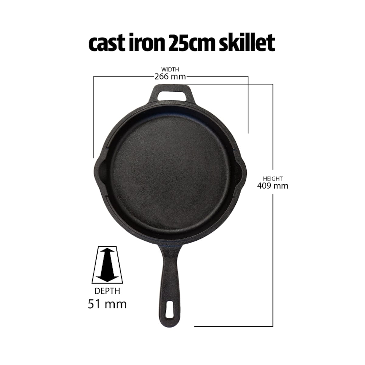 Pit Boss 6 Piece Cast Iron Starter Set skillet dimensions