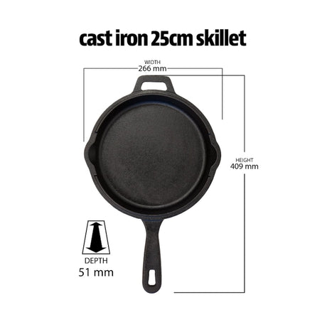 Pit Boss 6 Piece Cast Iron Starter Set skillet dimensions
