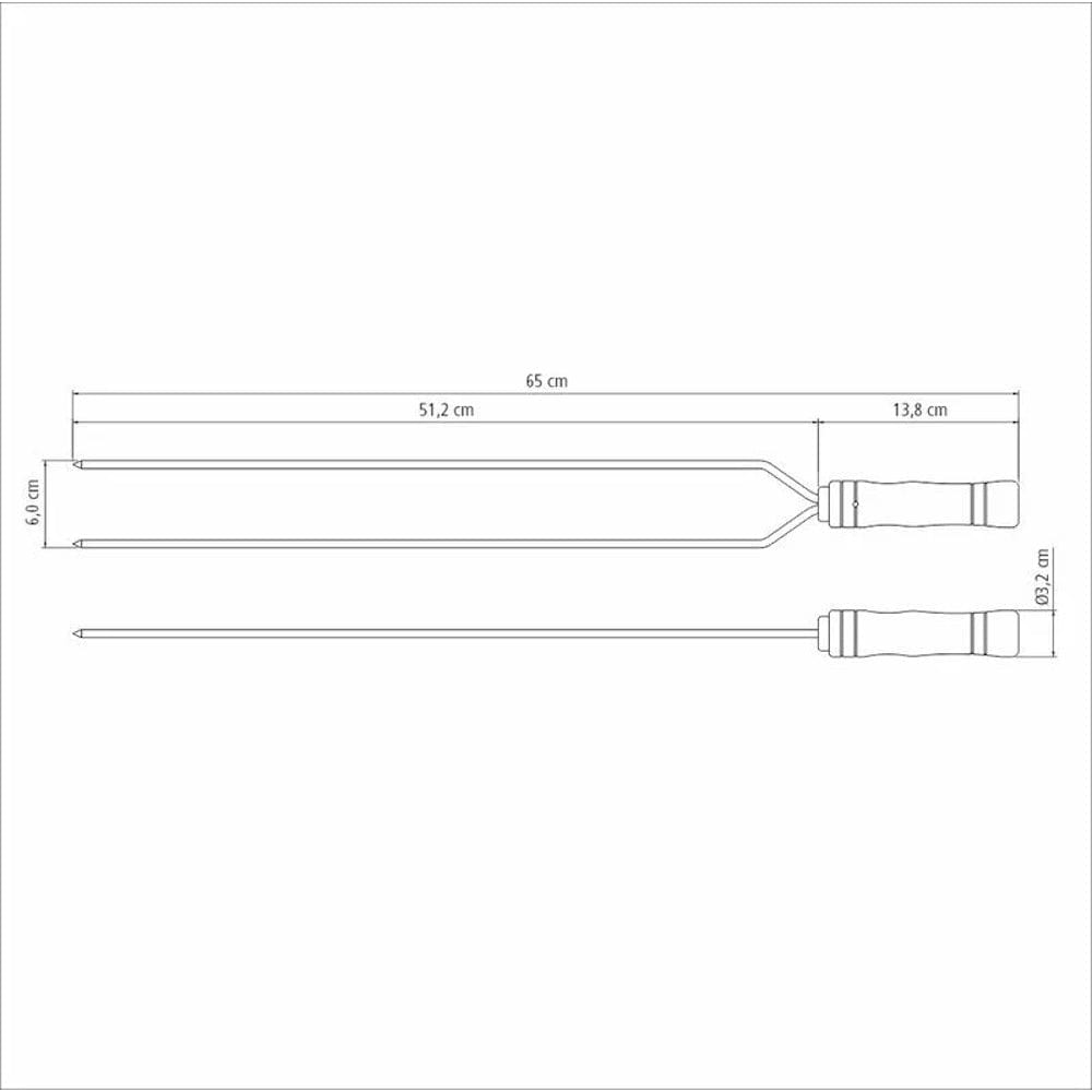 Large Double Pronged V-shaped Stainless Steel Barbecue Skewer