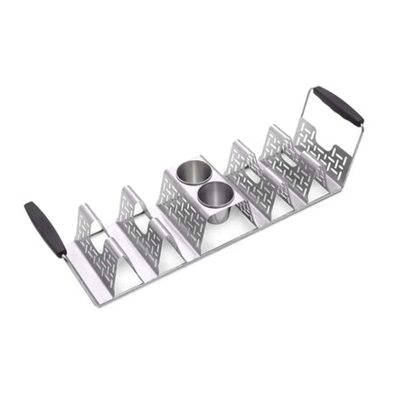 Weber Stainless Steel Taco Rack top view on white