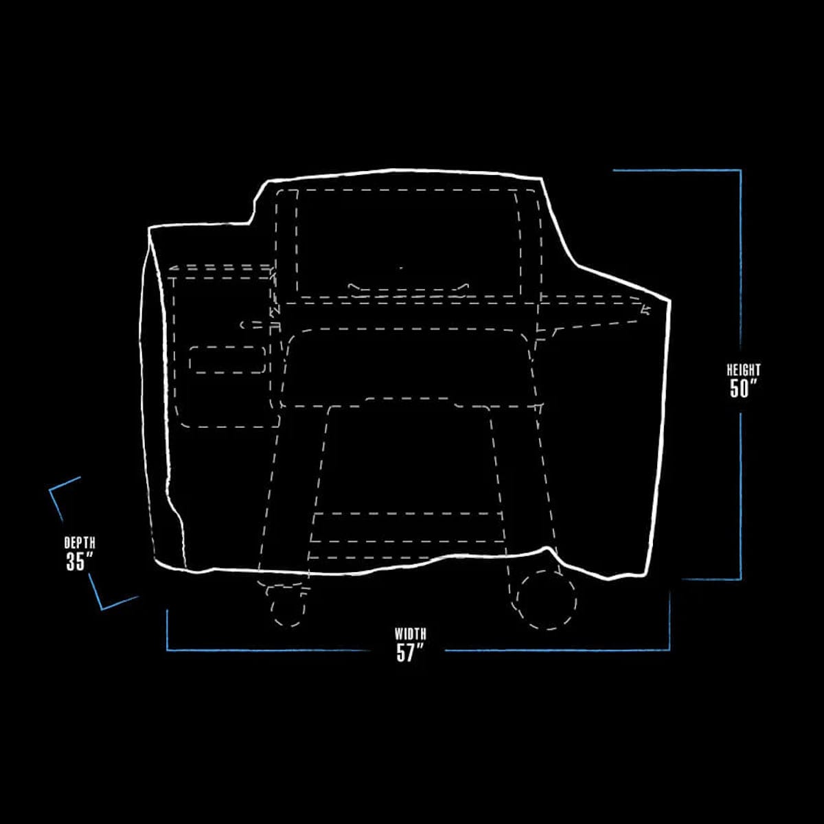 Competition Series 1250CS Grill Cover dimensions