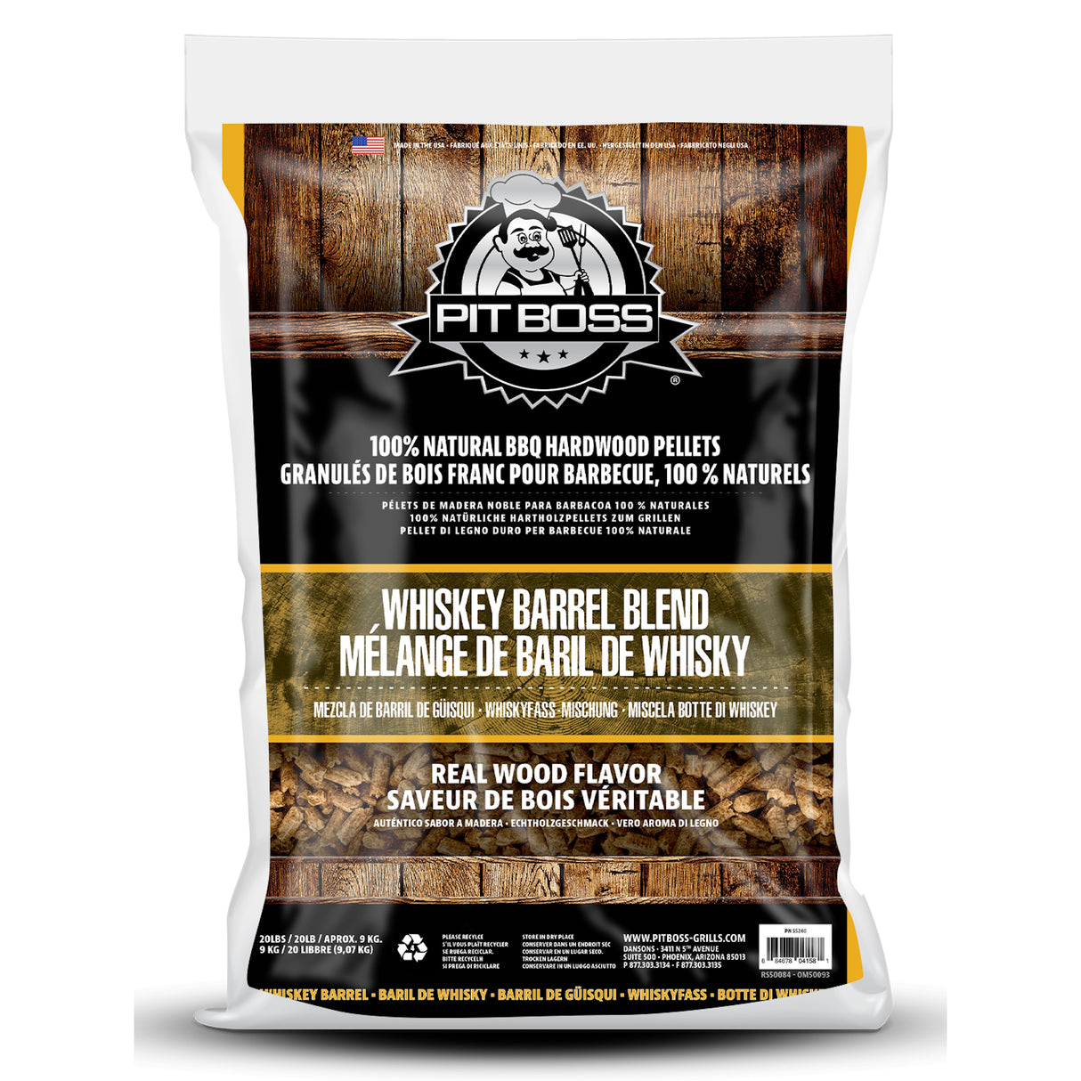 Pit Boss Whiskey Barrel Hardwood Pellets front view
