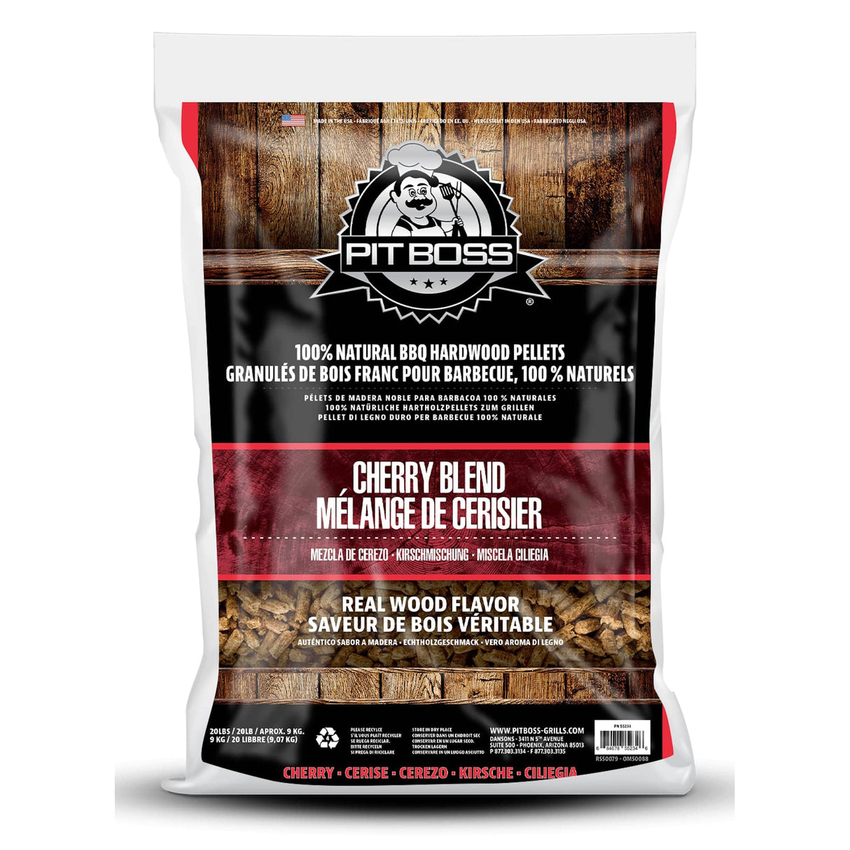 Pit Boss Cherry Blend Hardwood Pellets front view