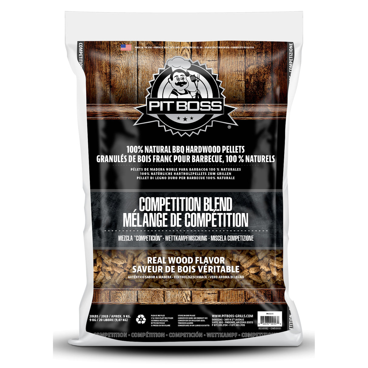 Pit Boss Competition Blend Hardwood Pellets front view