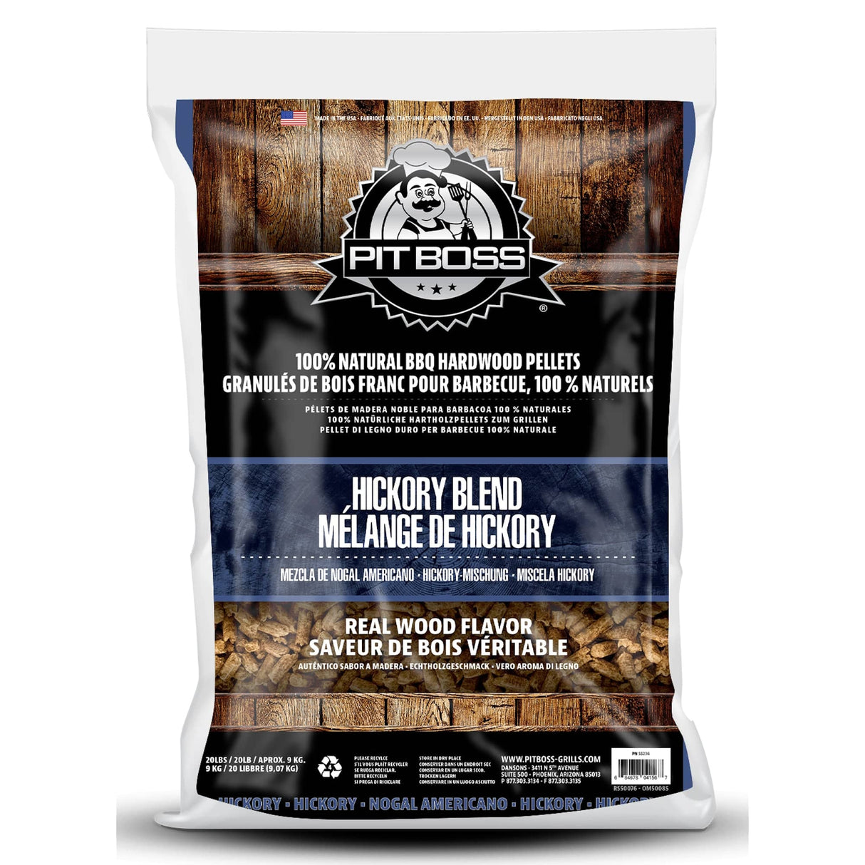 Pit Boss Hickory Blend Hardwood Pellets front view