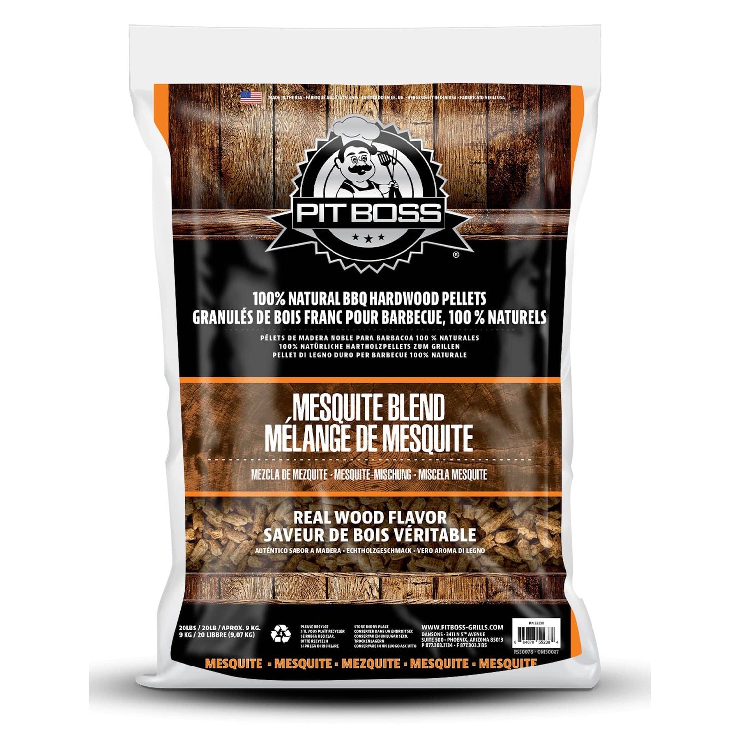 Pit Boss Mesquite Blend Hardwood Pellets front view