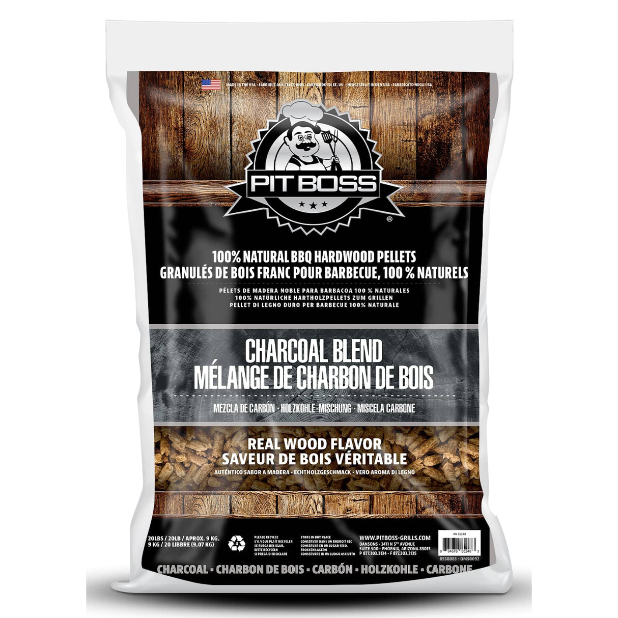 Pit Boss Charcoal Blend Hardwood Pellets front view