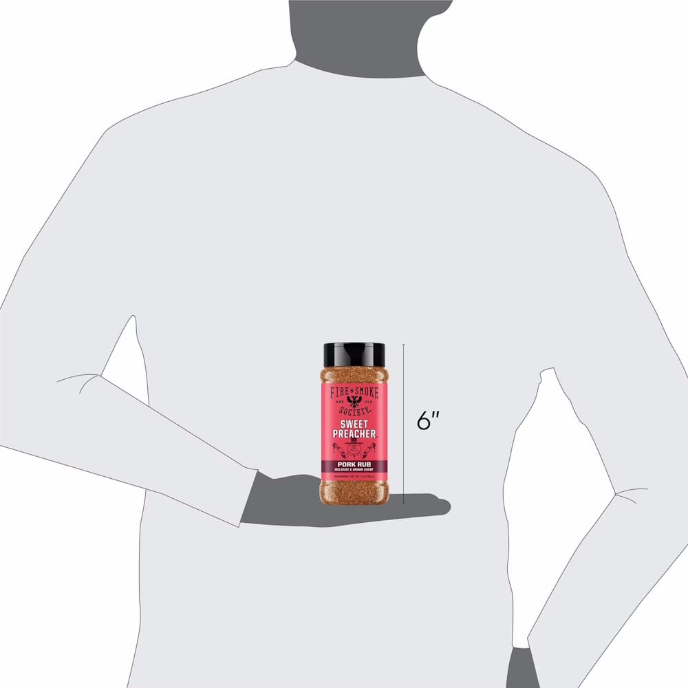 Fire & Smoke Society | Sweet Preacher BBQ Seasoning | Pork Rub 17 oz.