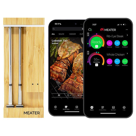 MEATER Pro Duo WiFi Thermometer checking temperature on phone app