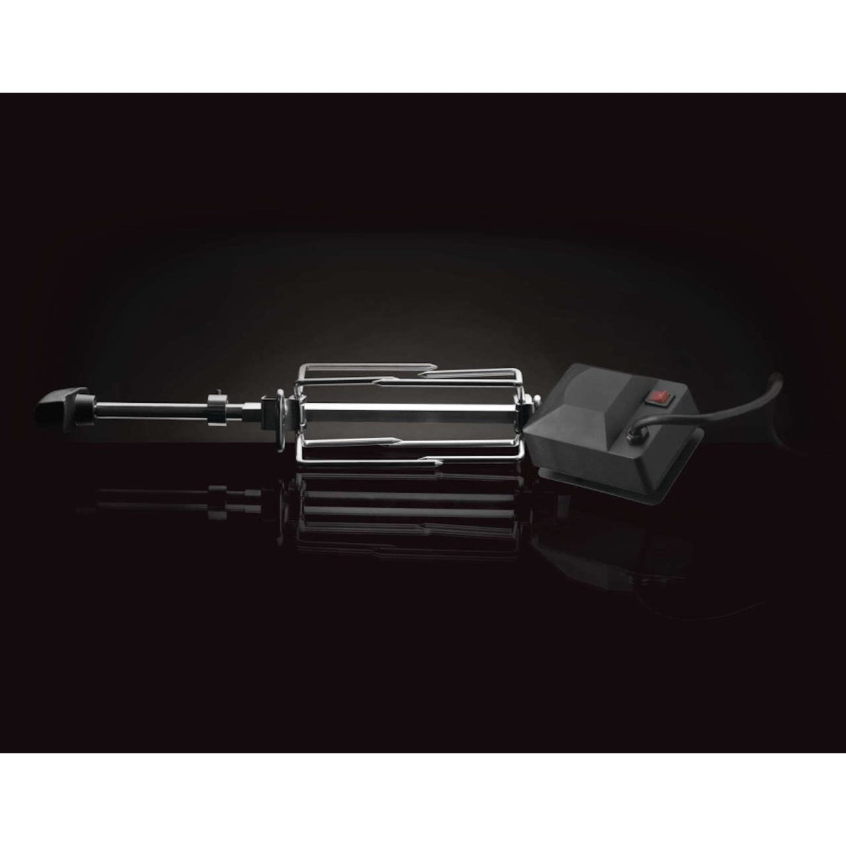 Heavy Duty Rotisserie for Large Grills assembled on black table