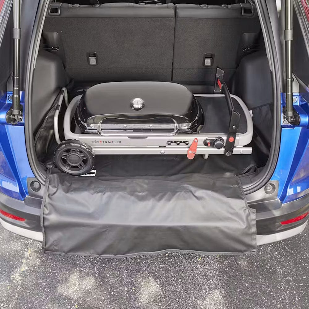 packing grill in a Weber Traveler Cargo Protector