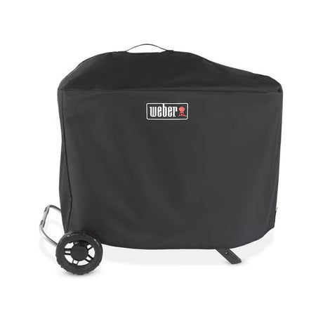 Premium barbecue cover for Weber Traveler front view on white