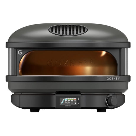 Compact Pizza Oven Off Black close up front view
