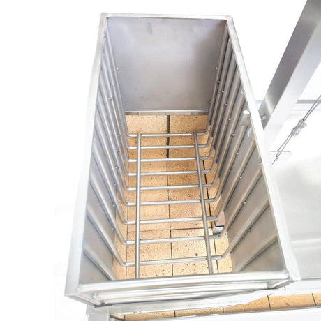 Argentine gaucho grill BBQ05SS unit left basket top view