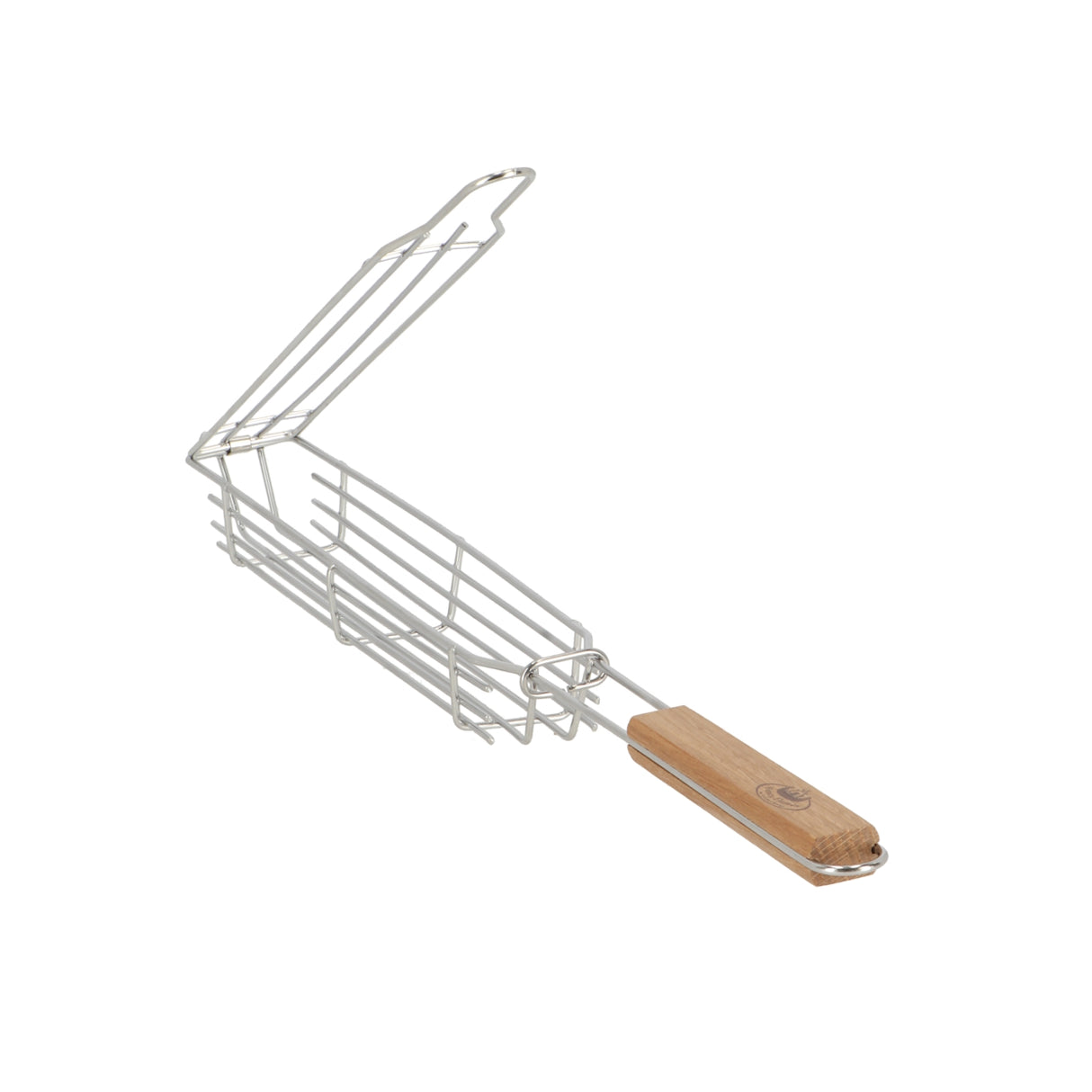 Stainless Steel Vegetable Barbecue Holder left side view open