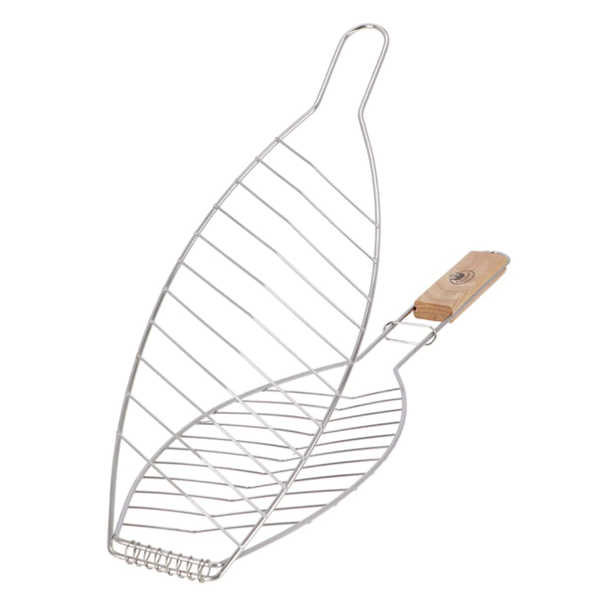 Stainless Steel Fish Grilling Holder Basket front view open
