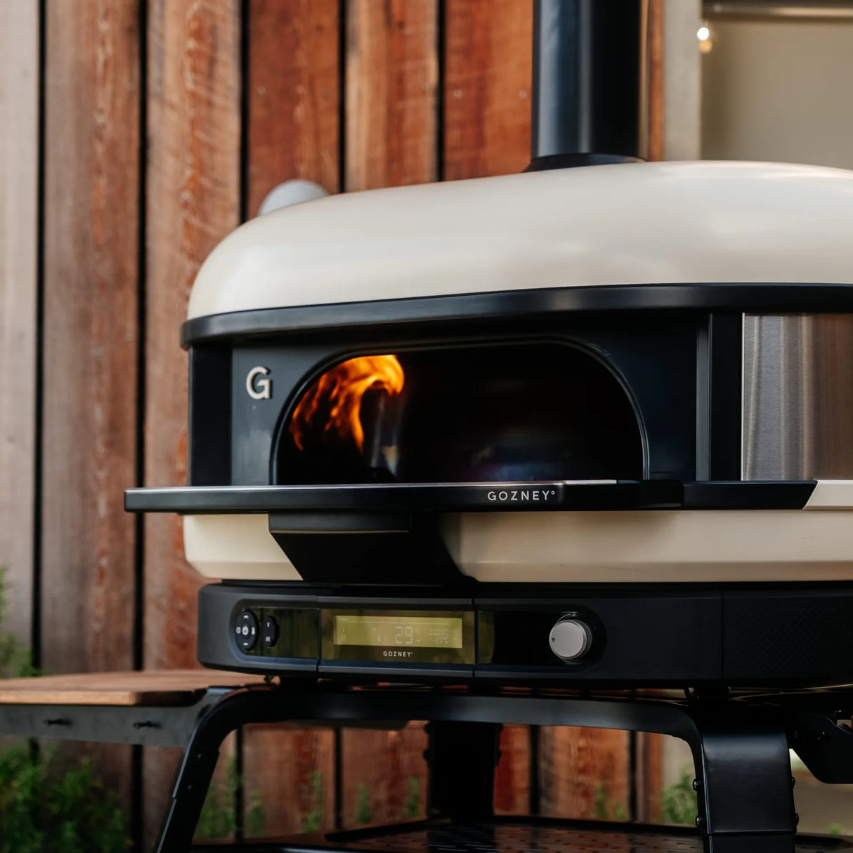 Dome Gen 2 Mantel front right view in backyard