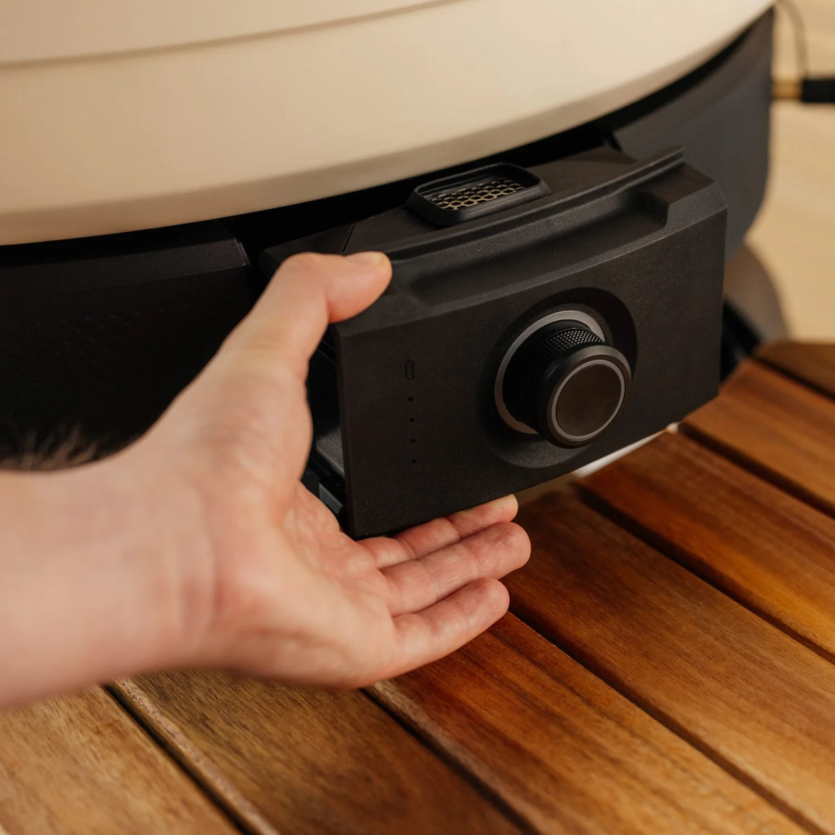 Wood-Fire Control Kit man holding kit