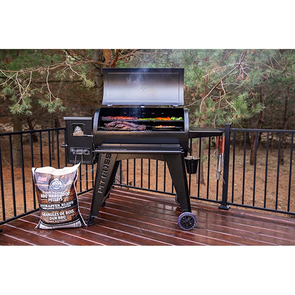 grilling food on Pit Boss 1150G Navigator Series Grill outside