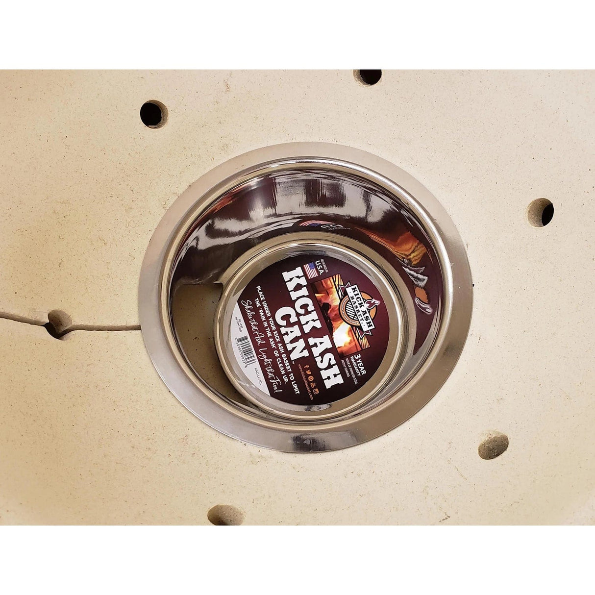 Kick Ash Can for Kamado Joe Classic can in kamado top view