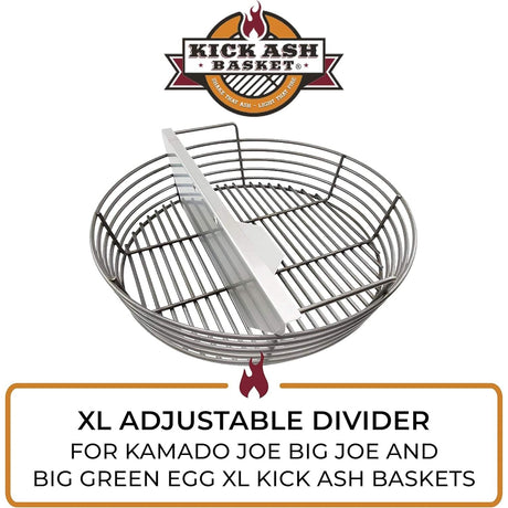 Charcoal Basket XL Adjustable Divider on white