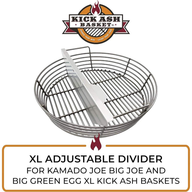 Charcoal Basket XL Adjustable Divider on white