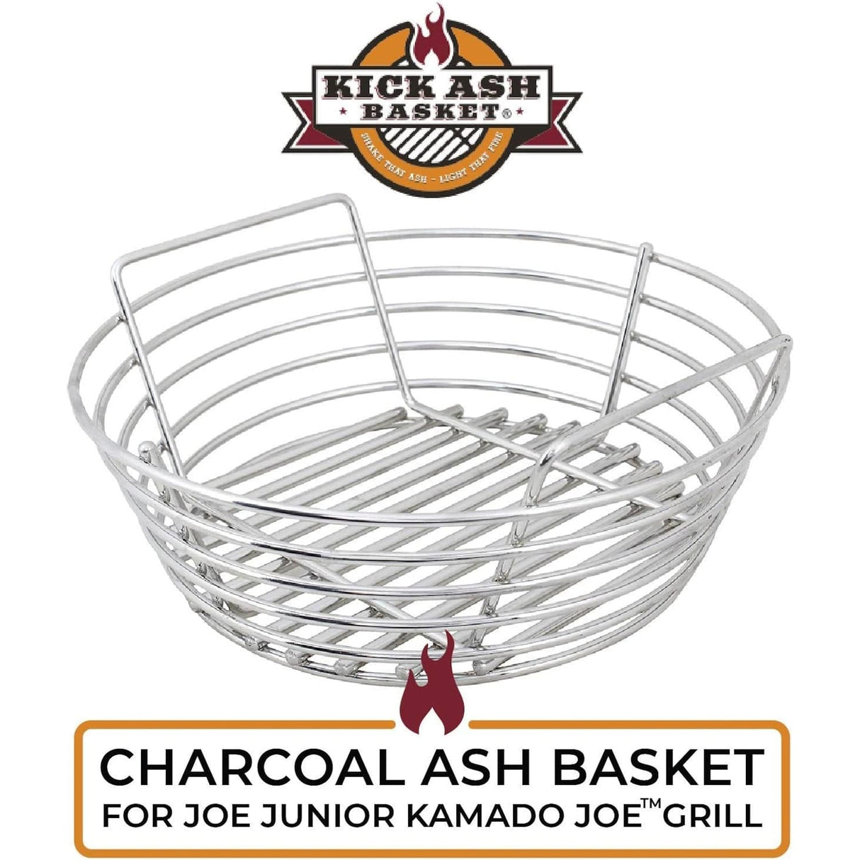 Junior Kick Ash Charcoal Basket on white front view