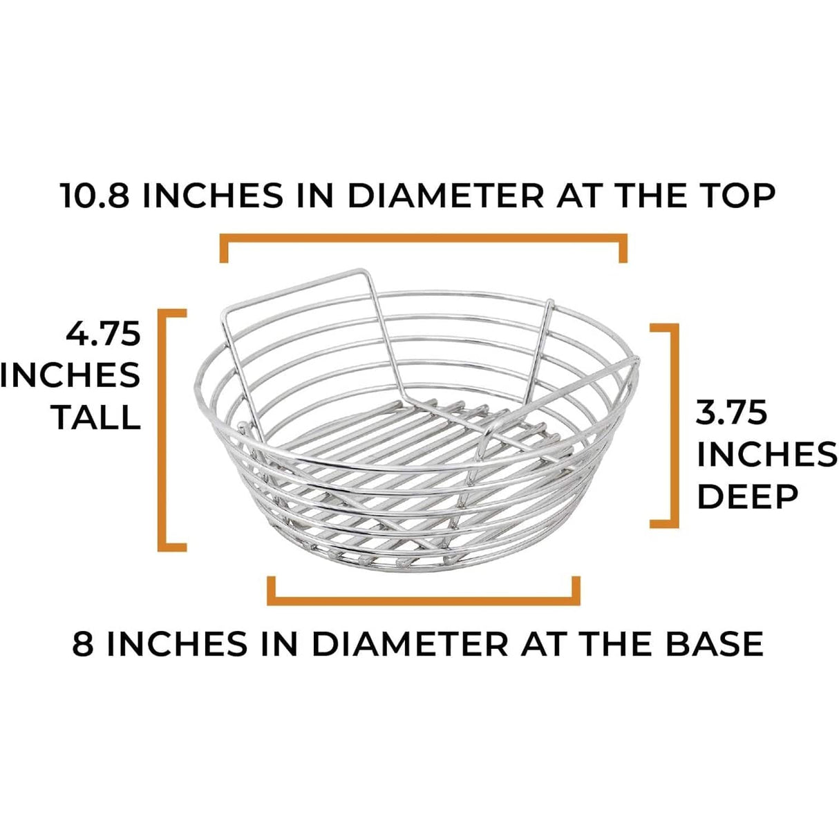 Junior Kick Ash Charcoal Basket product dimensions