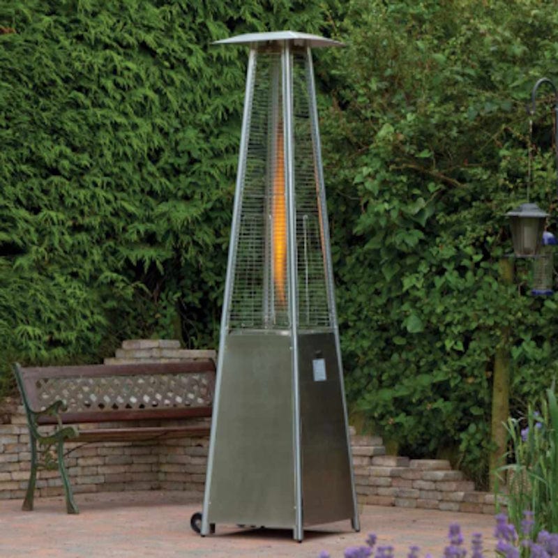 pyramid patio heater outside