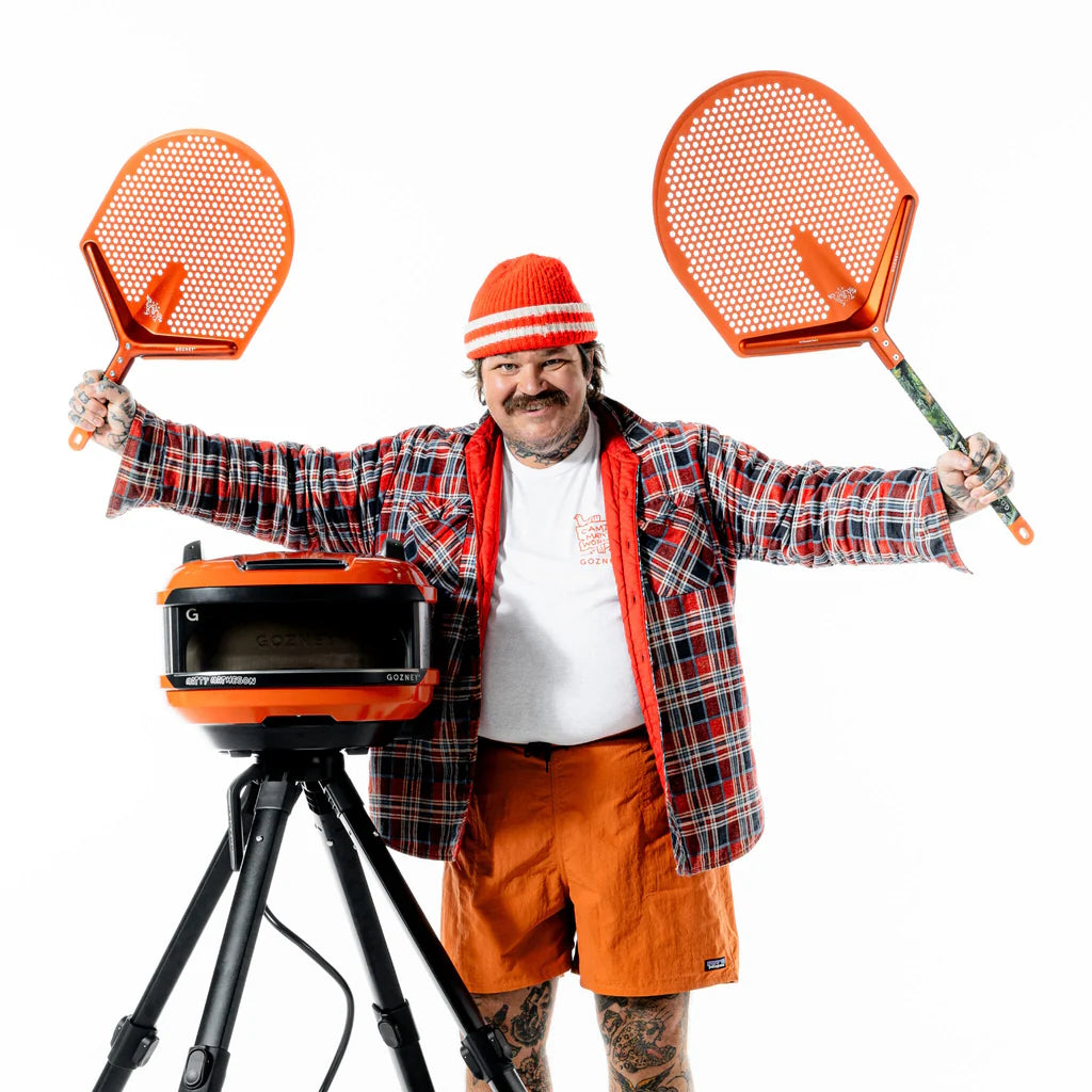 Gozney x Matty Matheson Venture Placement Peel matty holding 2 products