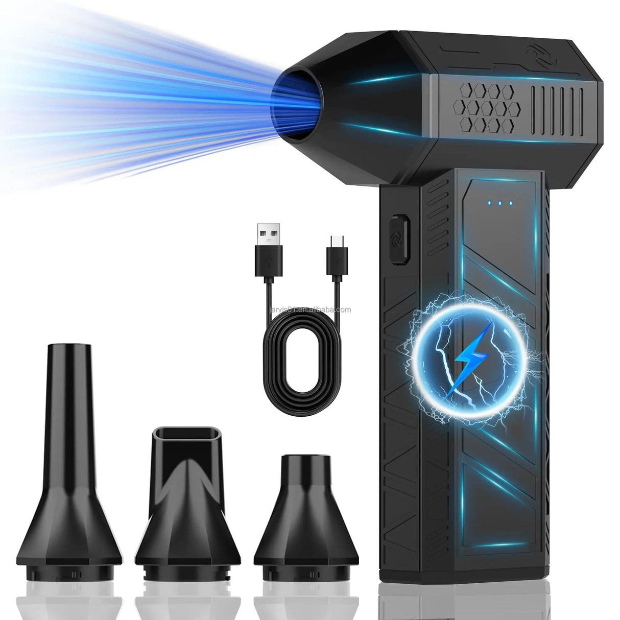 Mini Electric Air Blower including 3 nozzles and USB cable
