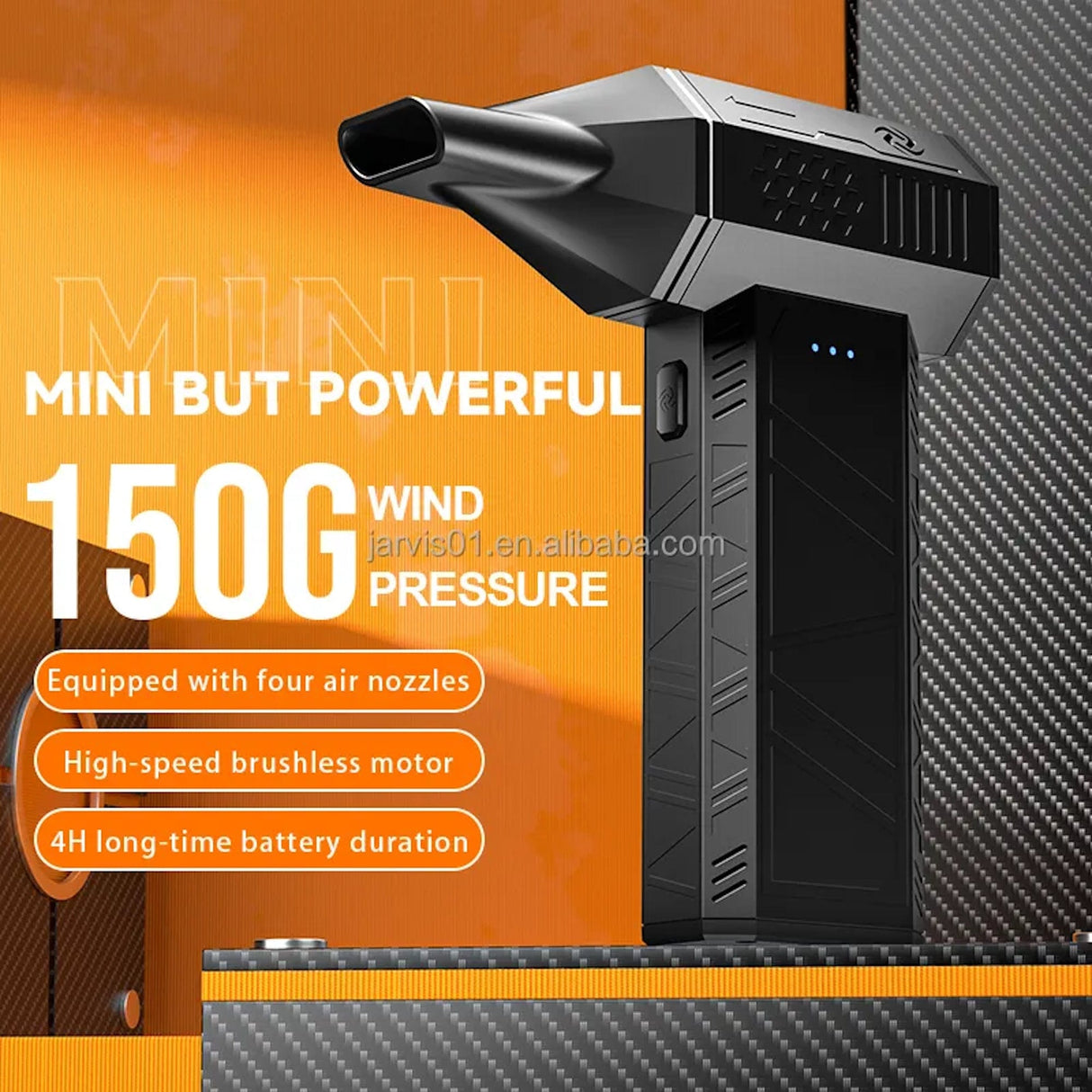 Mini Electric Air Blower with 3 blue LED power indicator ON