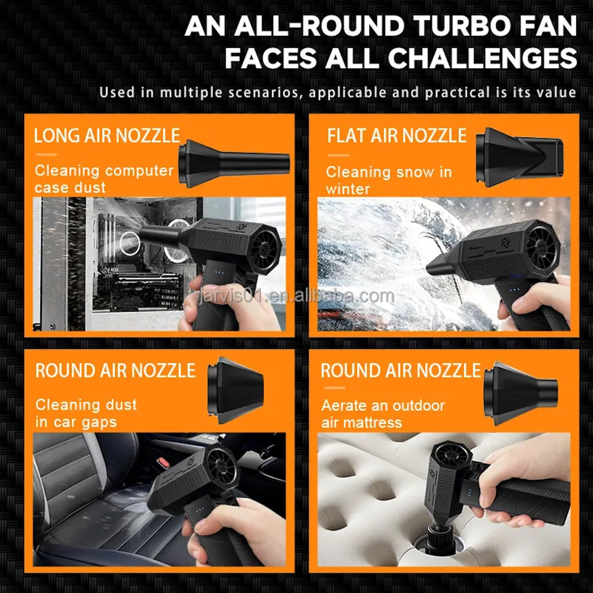 Mini Electric Air Blower 4 different nozzle applications